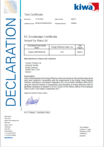 Tucson GBPHRCW 8 Metre Gas Boiler Pump Head Replacement - KIWA Certificate
